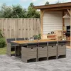 Image de vidaXL Ensemble à manger de jardin 9 pcs coussins gris résine tressée