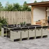 Image de Vidaxl Ensemble Ã Manger De Jardin 11pcs Avec Coussins Gris Poly Rotin
