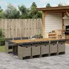 Image de Vidaxl Ensemble Ã Manger De Jardin 11pcs Avec Coussins Gris Poly Rotin