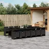 Image de Vidaxl Ensemble Ã Manger De Jardin 13 Pcs Coussins Noir RÃ©sine TressÃ©e