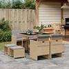 Image de Vidaxl Ensemble Ã Manger De Jardin Et Coussins 9 Pcs MÃ©lange Beige
