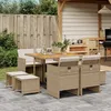 Image de Vidaxl Ensemble Ã Manger De Jardin Et Coussins 9 Pcs Beige Poly Rotin