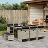 Image de Vidaxl Ensemble Ã Manger De Jardin 11pcs Avec Coussins Gris Poly Rotin