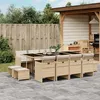 Image de vidaXL Ensemble à manger de jardin et coussins 13 pcs beige