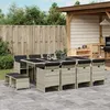 Image de Vidaxl Ensemble Ã Manger De Jardin Et Coussins 13 Pcs Gris Clair Rotin