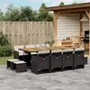 Image de vidaXL Ensemble à manger de jardin 13 pcs coussins noir résine tressée