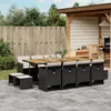 Image de Vidaxl Ensemble Ã Manger De Jardin 13 Pcs Coussins Noir RÃ©sine TressÃ©e