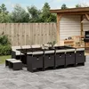Image de Vidaxl Ensemble Ã Manger De Jardin 15 Pcs Coussins Noir RÃ©sine TressÃ©e