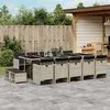 Image de Vidaxl Ensemble Ã Manger De Jardin Et Coussins 15 Pcs Gris Clair Rotin