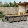 Image de Vidaxl Ensemble Ã Manger De Jardin 15 Pcs Coussins Gris RÃ©sine TressÃ©e