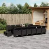 Image de Vidaxl Ensemble Ã Manger De Jardin 17 Pcs Coussins Noir RÃ©sine TressÃ©e