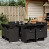 Image de vidaXL Ensemble à manger de jardin 9pcs coussins noir résine tressée