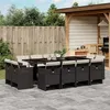 Image de vidaXL Ensemble à manger de jardin 13 pcs coussins noir résine tressée