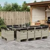 Image de vidaXL Ensemble à manger de jardin et coussins 13 pcs gris clair rotin