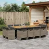 Image de vidaXL Ensemble à manger de jardin coussins 13 pcs gris résine tressée