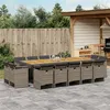 Image de vidaXL Ensemble à manger de jardin 15 pcs coussins gris résine tressée