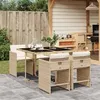Image de vidaXL Ensemble à manger de jardin avec coussins 5pcs Beige poly rotin