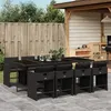 Image de vidaXL Ensemble à manger de jardin 9pcs coussins noir résine tressée