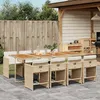 Image de Vidaxl Ensemble Ã Manger De Jardin Et Coussins 9 Pcs Beige Poly Rotin