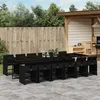 Image de vidaXL Ensemble à manger de jardin 13 pcs coussins noir résine tressée