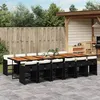 Image de vidaXL Ensemble à manger de jardin 13 pcs coussins noir résine tressée