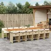 Image de vidaXL Ensemble à manger de jardin et coussins 13 pcs beige