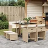 Image de Vidaxl Ensemble Ã Manger De Jardin Et Coussins 9 Pcs Beige Poly Rotin
