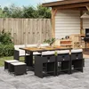 Image de Vidaxl Ensemble Ã Manger De Jardin 11 Pcs Coussins Noir RÃ©sine TressÃ©e