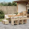 Image de vidaXL Ensemble à manger de jardin et coussins 11 pcs beige poly rotin