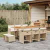 Image de vidaXL Vidaxl Ensemble À Manger De Jardin Et Coussins 11 Pcs Beige Poly Rotin