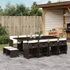 Image de vidaXL Ensemble à manger de jardin avec coussins 13 pcs marron rotin