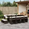Image de Vidaxl Ensemble Ã Manger De Jardin Avec Coussins 13 Pcs Marron Rotin