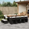 Image de vidaXL Ensemble à manger de jardin 13 pcs coussins noir résine tressée