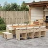 Image de vidaXL Ensemble à manger de jardin et coussins 13 pcs beige
