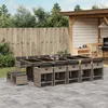 Image de Vidaxl Ensemble Ã Manger De Jardin 15 Pcs Coussins Gris RÃ©sine TressÃ©e