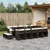 Image de vidaXL Ensemble à manger de jardin avec coussins 15 pcs marron rotin