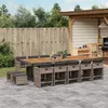 Image de Vidaxl Ensemble Ã Manger De Jardin 15 Pcs Coussins Gris RÃ©sine TressÃ©e