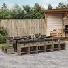 Image de Vidaxl Ensemble Ã Manger De Jardin 17 Pcs Et Coussins RÃ©sine TressÃ©e