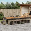 Image de Vidaxl Ensemble Ã Manger De Jardin 17 Pcs Et Coussins RÃ©sine TressÃ©e