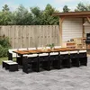 Image de Vidaxl Ensemble Ã Manger De Jardin 17 Pcs Coussins Noir RÃ©sine TressÃ©e