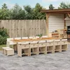 Image de vidaXL Vidaxl Ensemble À Manger De Jardin Et Coussins 17 Pcs Beige