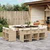 Image de vidaXL Vidaxl Ensemble À Manger De Jardin Et Coussins 11 Pcs Beige Poly Rotin