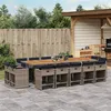 Image de vidaXL Ensemble à manger de jardin 15 pcs coussins gris résine tressée
