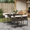 Image de vidaXL Ensemble à manger de jardin 5 pcs et coussins marron poly rotin