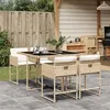 Image de vidaXL Ensemble à manger de jardin avec coussins 5pcs Beige poly rotin