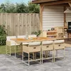 Image de Vidaxl Ensemble Ã Manger De Jardin Et Coussins 7 Pcs Beige Poly Rotin