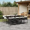 Image de Vidaxl Ensemble Ã Manger De Jardin 9pcs Coussins Noir RÃ©sine TressÃ©e