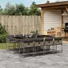 Image de vidaXL Ensemble à manger de jardin 9 pcs coussins gris résine tressée