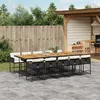 Image de Vidaxl Ensemble Ã Manger De Jardin 11 Pcs Coussins Noir RÃ©sine TressÃ©e