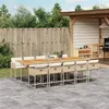 Image de vidaXL Ensemble à manger de jardin et coussins 11 pcs beige poly rotin